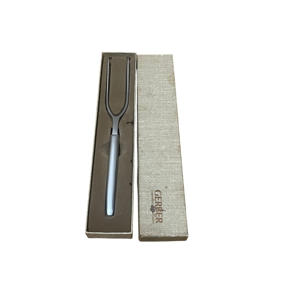 Gerber Legendary Blades Ron Carving Fork Vintage MCM Chrome Silver with Box